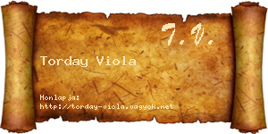 Torday Viola névjegykártya